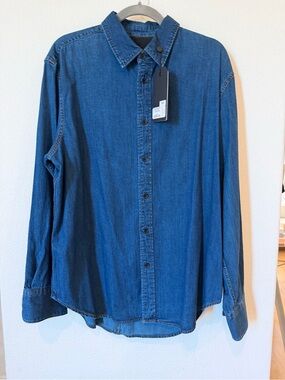 rag & bone Dark Wash Fit 3 Denim Shirt L $250 NWT